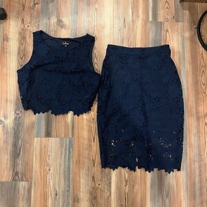 Lulus 2piece lace dress with pencil skirt